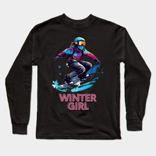 Winter Girl Snowboard Long Sleeve T-Shirt